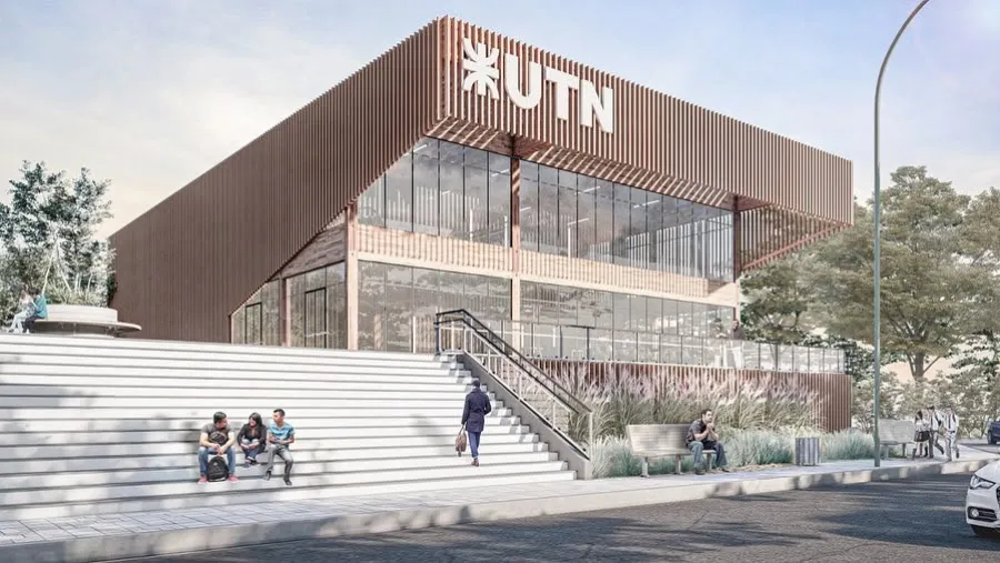 Comenzó la construcción del nuevo auditorio de madera en la Regional Concepción del Uruguay de la UTN