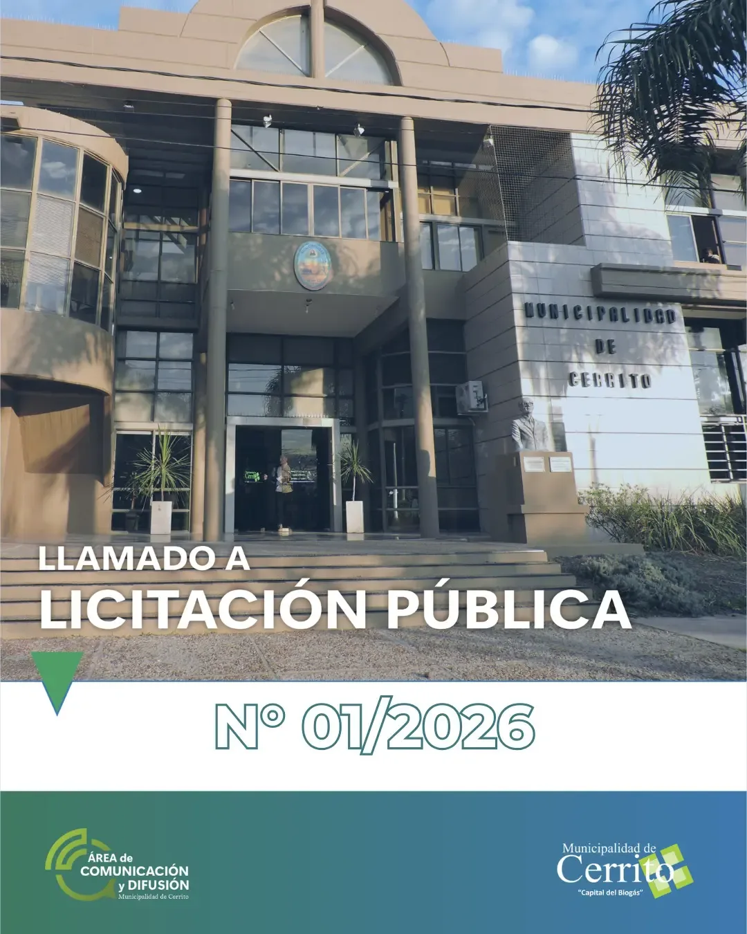 Cerrito: Llamado a licitación pública nº 01/2026
