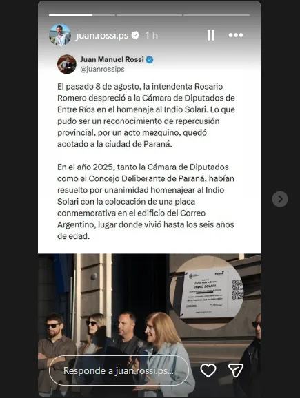 Cruce político por el homenaje al Indio Solari en Paraná