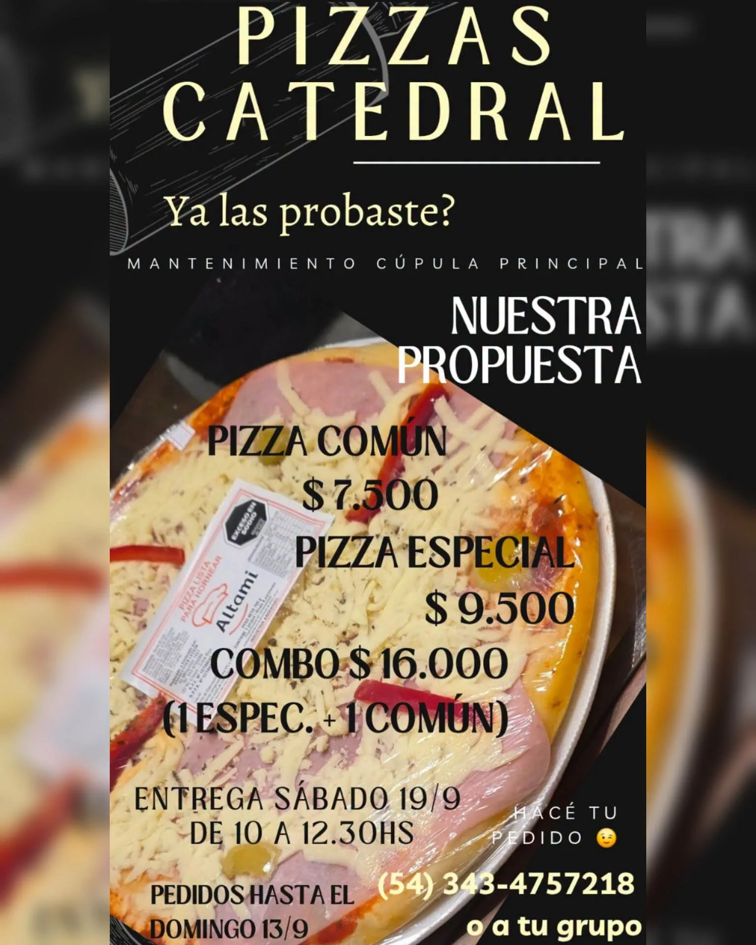Lanzan una venta de pizzas para financiar obras en la Catedral de Paraná