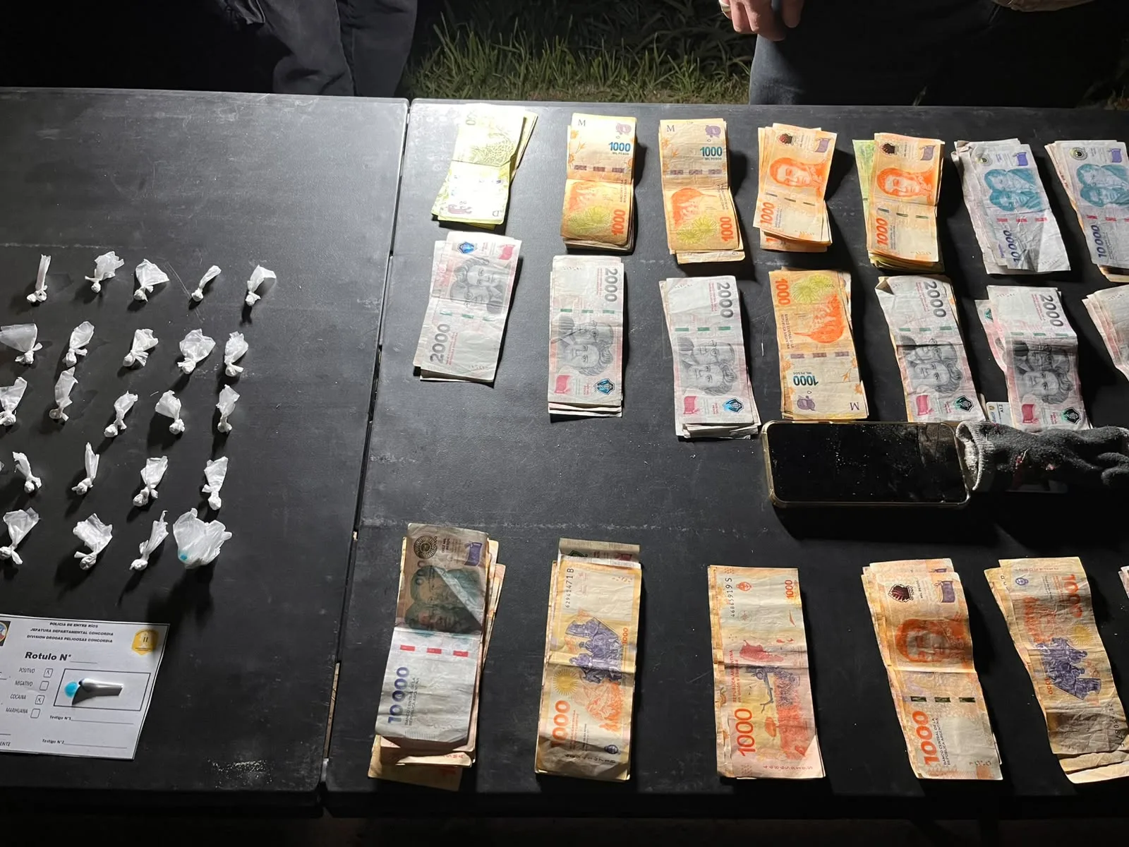 Concordia: operativo antidrogas terminó con dos detenidos y el secuestro de cocaína