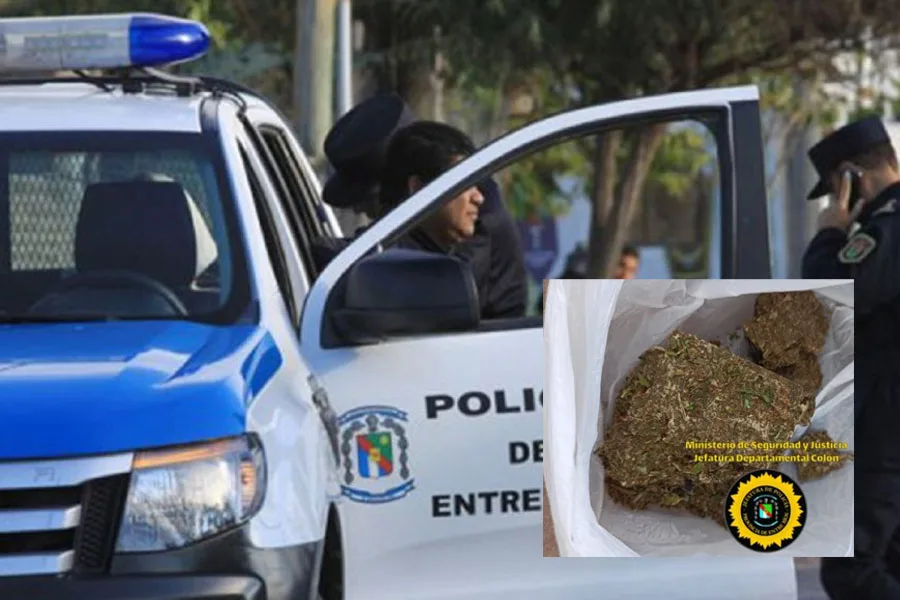 Operativo policial en el centro de Colón: incautaron marihuana y un joven quedó supeditado a la Justicia