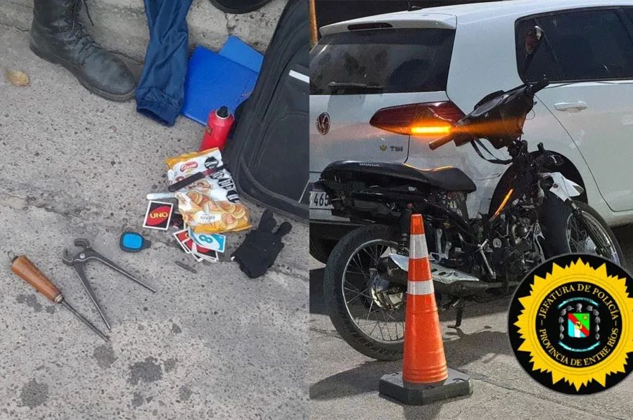 Concepción del Uruguay: recuperan una moto robada y demoran a un menor con herramientas para delinquir