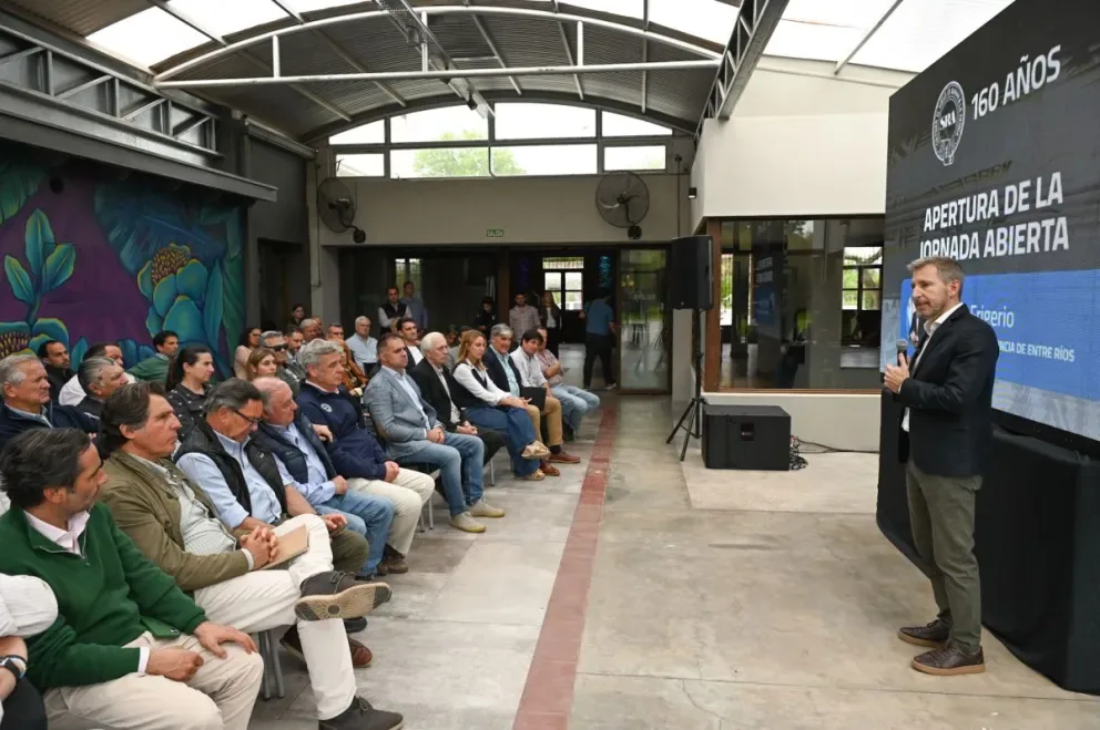 Frigerio reafirmó el rol del sector agropecuario y la necesidad de eliminar retenciones