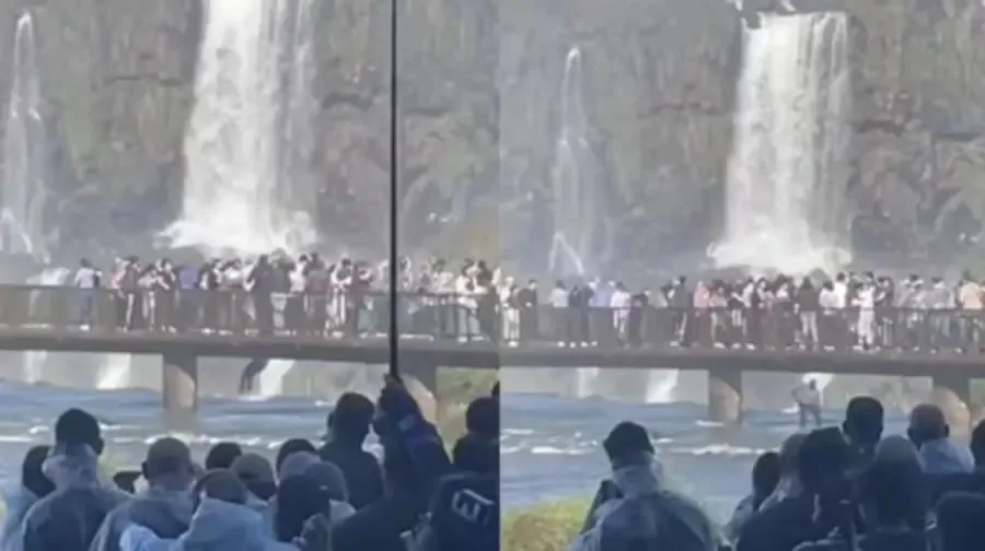 Un turista se arrojó al agua para recuperar su celular en las Cataratas del Iguazú