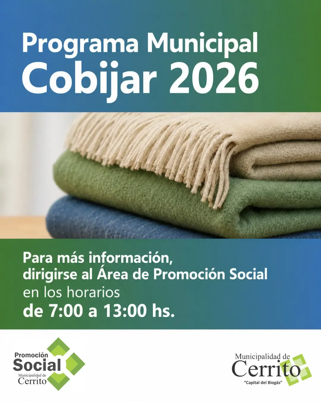Cerrito: Comienza la entrega de frazadas para familias